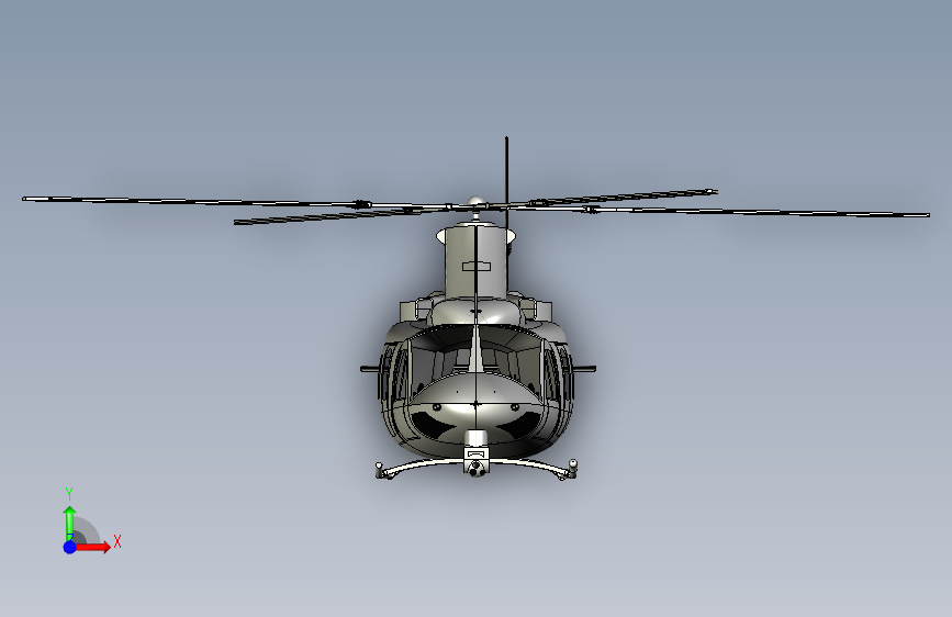 Y5898-直升机+bell-uh-1y-venom-helicopter+SW+STP 正面视图