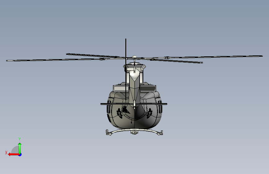 Y5898-直升机+bell-uh-1y-venom-helicopter+SW+STP 背面视图