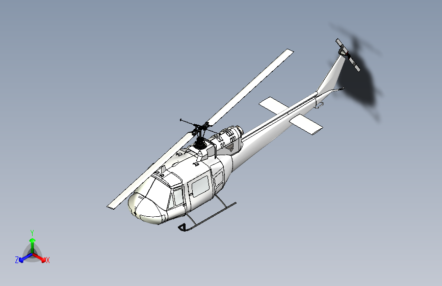 Y5889-直升机+uh-1-helicopter+STP