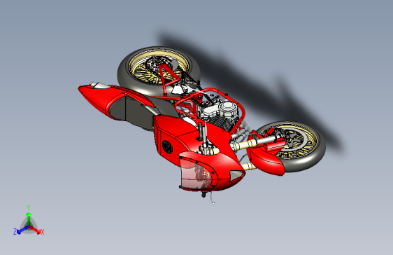 Y6270-摩托车++big-single-motorcycle+SolidWorks+stp