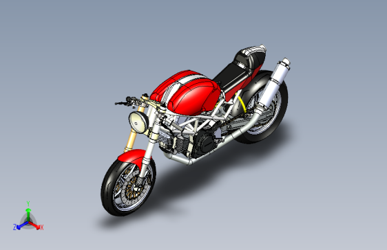 Y6233-摩托车++杜卡迪+ducati-monster-cafe+SolidWorks