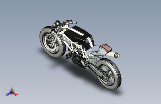 Y6230-摩托车++杜卡迪+ducati+bobber+SolidWorks