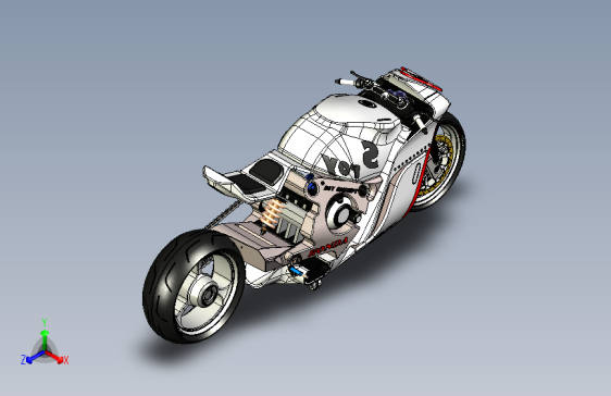 Y6220-摩托车++本田+honda+概念摩托车+SolidWorks