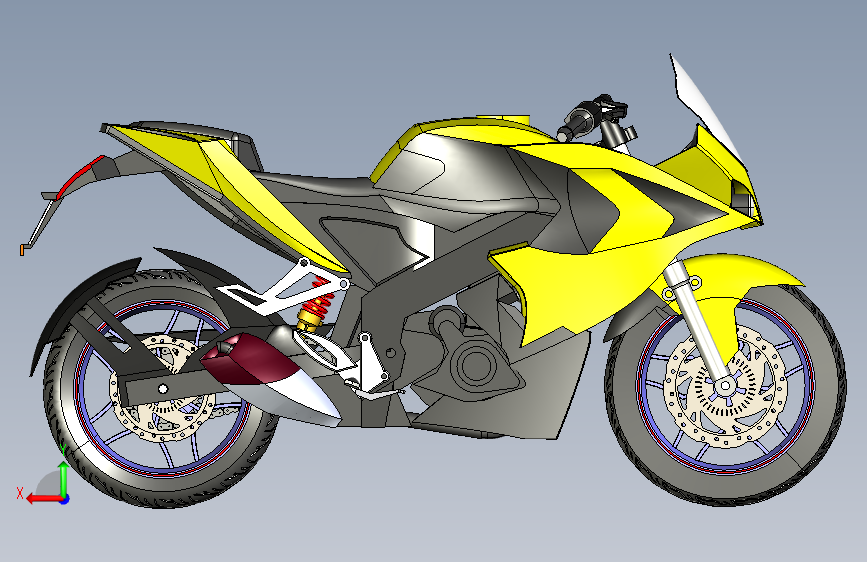 Y6206-摩托车++巴贾杰+bajaj+pulsar+rs200+stp 背面视图