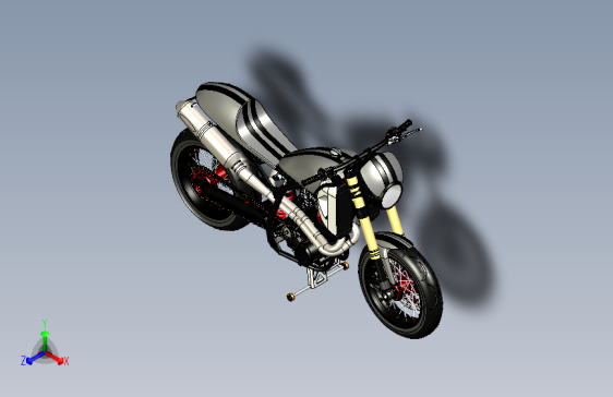 Y6185-摩托车++KTM+cafe+racer+SolidWorks+stp