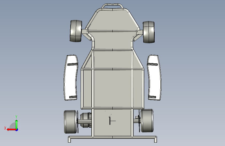 Y6544-卡丁车+钢管车+eco-kart-go-kart+STP 背面视图