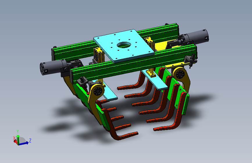 袋料码垛夹具3D数模图纸 Solidworks设计