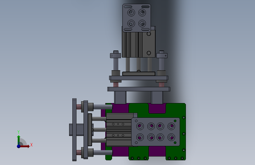 电芯定位组件3D数模图纸 Solidworks设计 正面视图