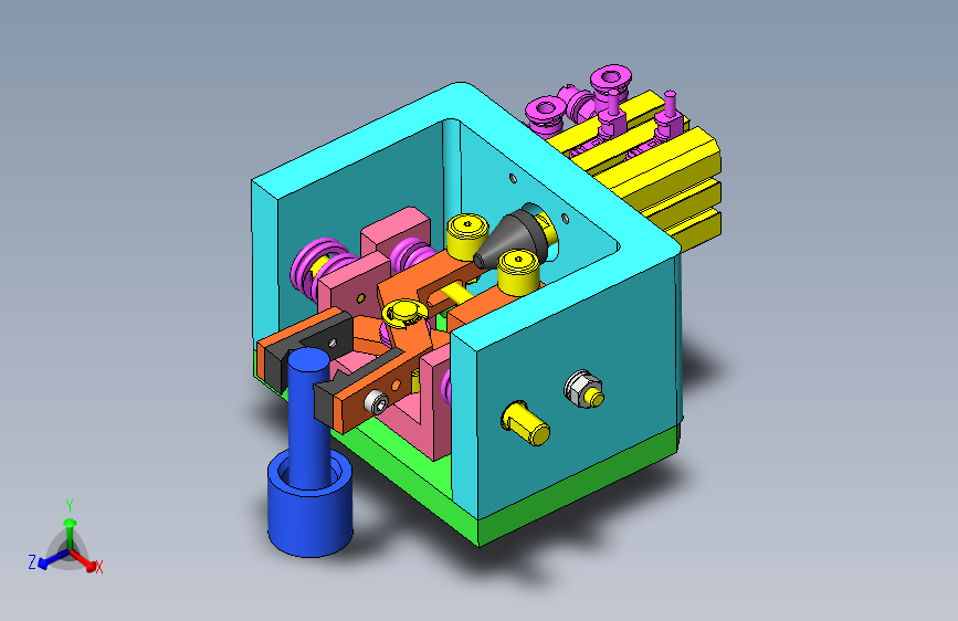 跟随工件位置偏移的夹紧机构3D数模图纸 Solidworks设计