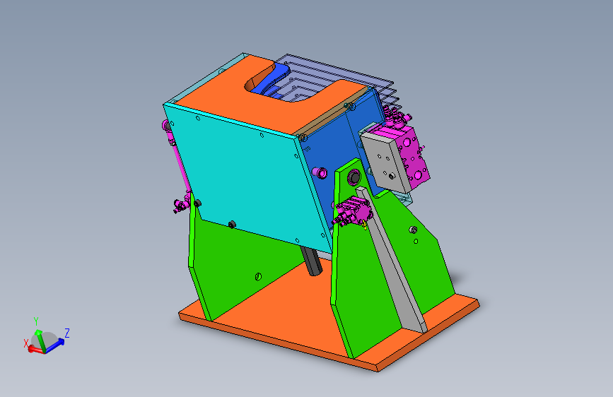 工件反转180度组件3D数模图纸 Solidworks设计