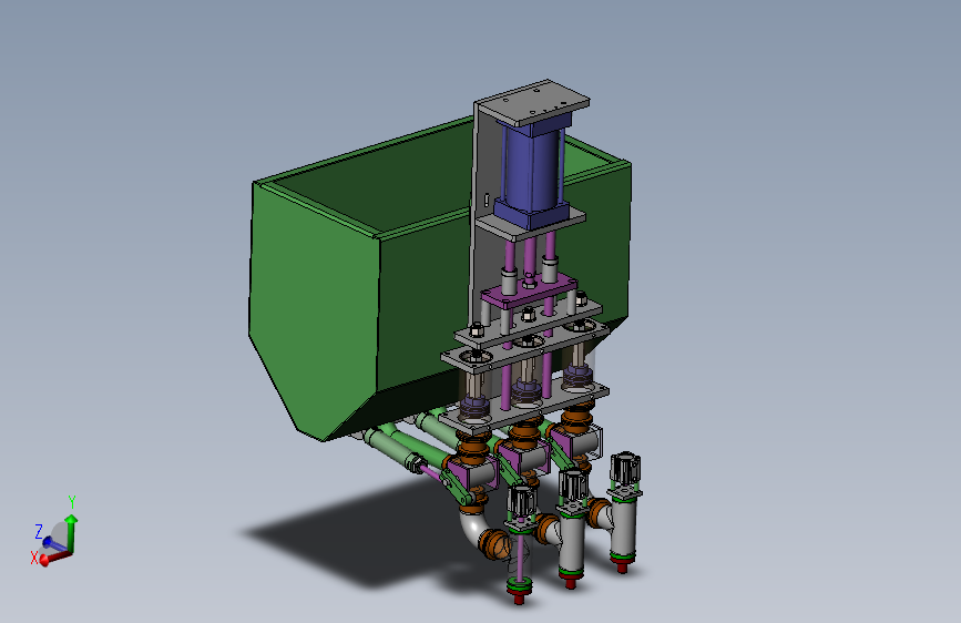 灌装头机构3D数模图纸 Solidworks设计