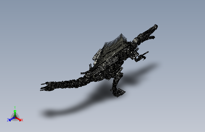 Y6951-仿生机械动物+mechanical+spinosaurus+INVENTOR+STL