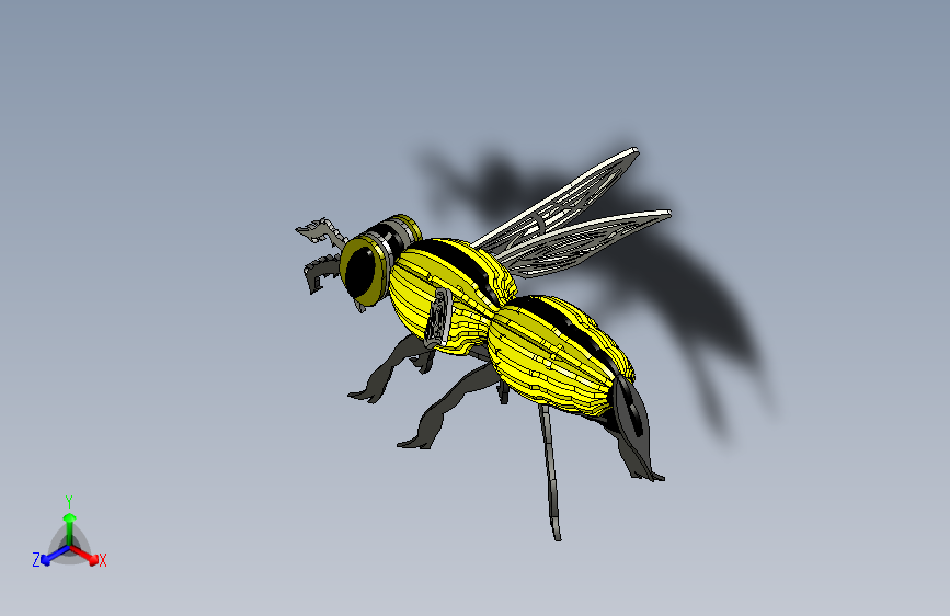 Y6995-黄色蜜蜂+bumble-bee-yellow-jacket-wasp-sheet-metal+SW+STP+IGS+STL