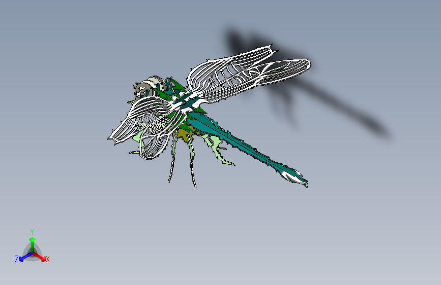 Y6998-机械蜻蜓+dragonfly-sheetmetal-puzzle+SW+STP+STL