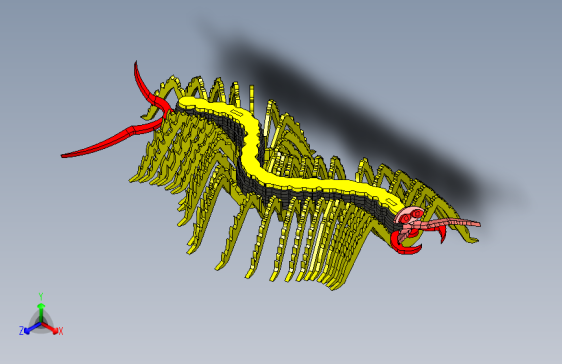 Y7000-机械蜈蚣+centipede-millipede-sheet-metal-puzzle+SW+x_t+STL