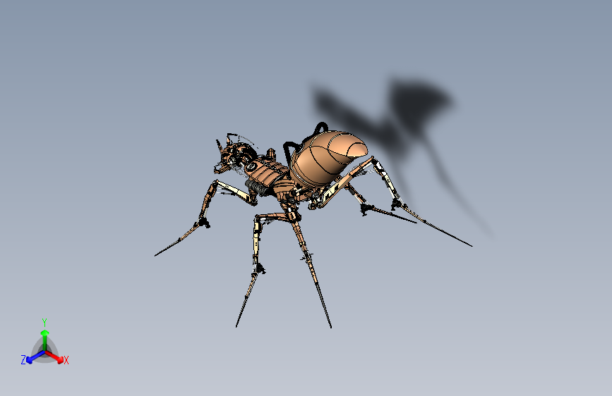 Y7010-仿生机械动物+ant-robot-steampunk-version+STP