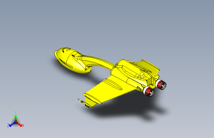 Y7057-宇宙飞船+klingon-warbird+sw+stp+stl