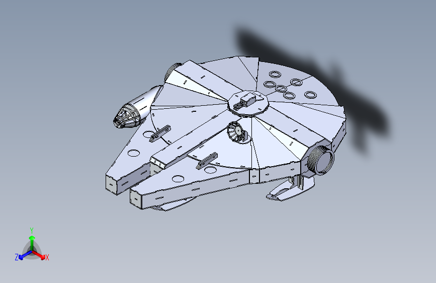 Y7062-宇宙飞船+millennium-falcon-star-wars-3d-puzzle-sheetmetal-spaceship+SW+STP+IGS