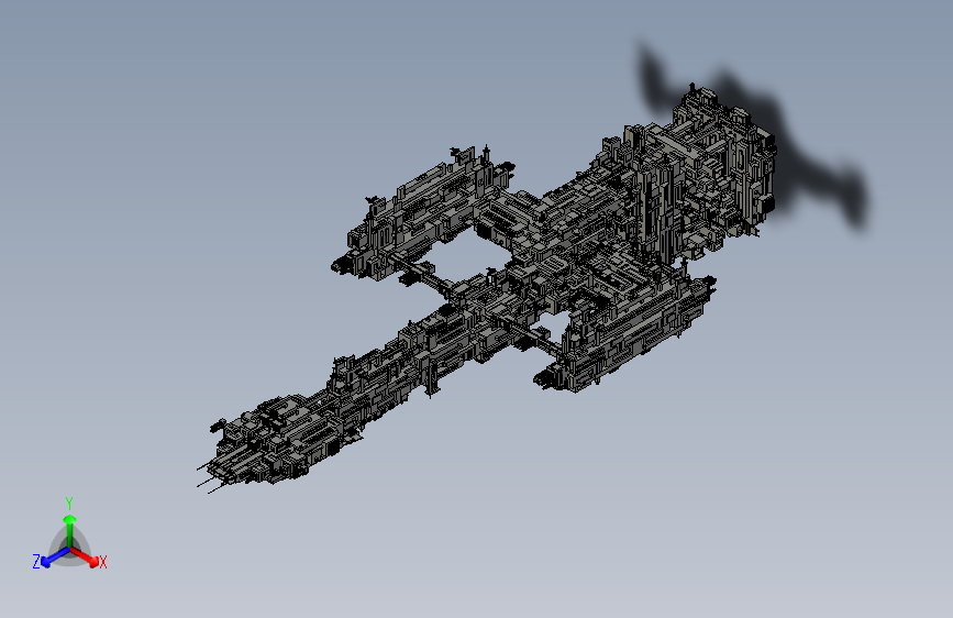 Y7113-宇宙飞船+alien-heavy-battlecruiser+SW
