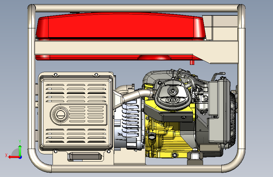 Y7232-发电机组+Gasoline+Generator+-+7+KVA+STP_STEP_模型图纸下载 – 懒石网