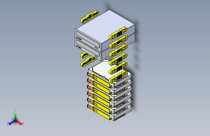 Y7287-电脑硬盘+hdd-rack-with-optical-drive-rack+SW+STP