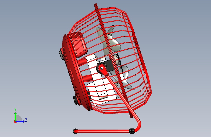 Y6619-风扇+desk-fan+SW 左侧视图