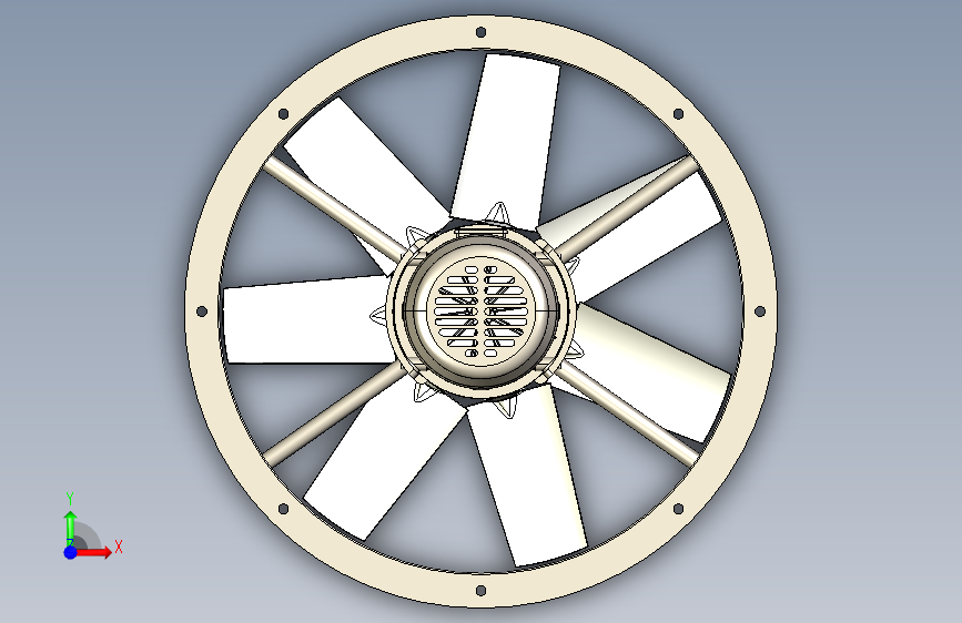 Y6626-风扇+industrial-axial-fan+STP 正面视图