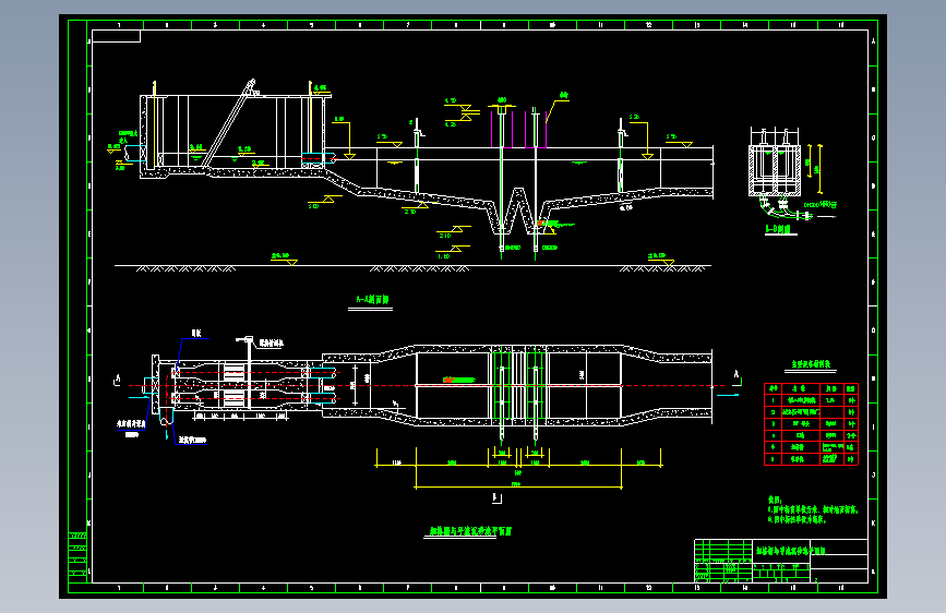 细格栅与平流沉砂池平面图