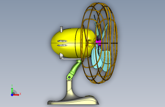 新款电风扇运动仿真 格式：CREO原格式 STP X_T