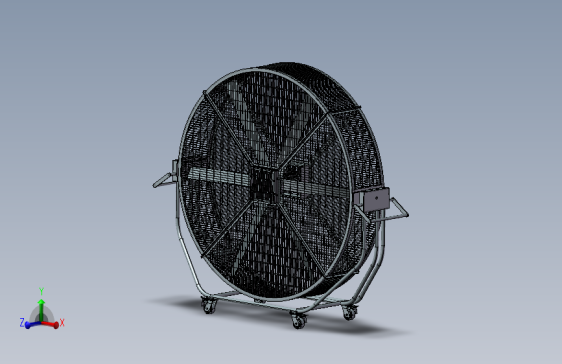 工业大型排风扇（三维+二维） 格式：X_T STP SW UG CAD-DWG