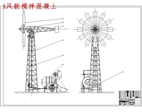 风能混凝土搅拌机结构设计含7张CAD图