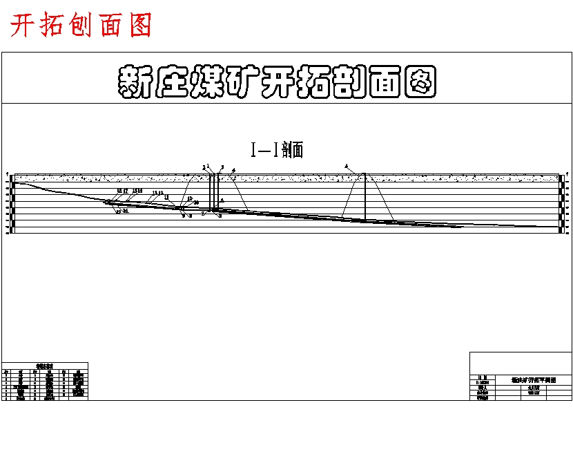 新庄煤矿0.6Mt新井设计-60万ta含5张CAD图-采矿工程