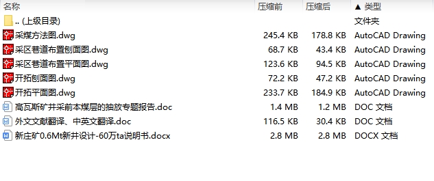 新庄煤矿0.6Mt新井设计-60万ta含5张CAD图-采矿工程
