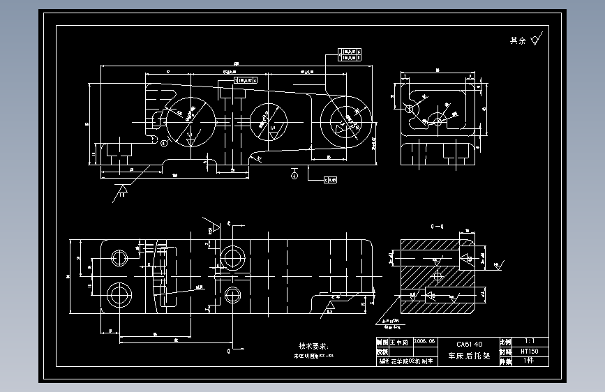 CA6140机床后托架零件图