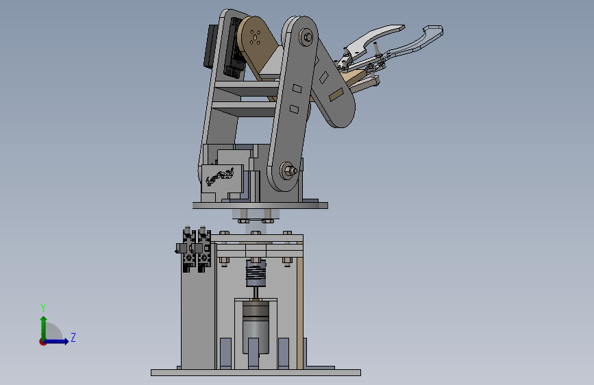 三自由度Prevolute简易机械臂3D数模图纸 Solidworks设计