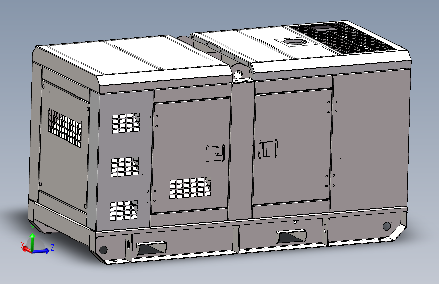 WP2.3D40型30KW斜角款发电机组三维SW模型+CAD
