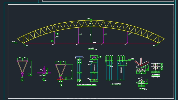 D1502-某地区42m管桁架结构施工图+CAD图纸==1489619=300