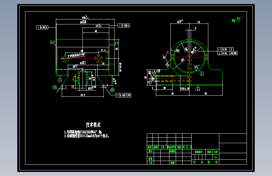 Z2735-对开螺母体下座的钻2-Φ12孔夹具设计+CAD+说明书==1092541=180