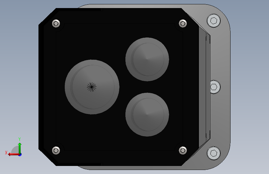 GeoVision IP监控摄像机简易模型3D图纸 Solidworks设计 附IGS 背面视图