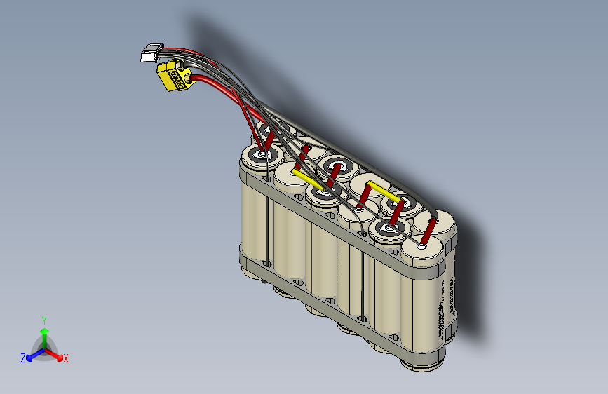 Li-Ion 6S2P 8400mAh锂离子电池组3D数模图纸 STEP格式