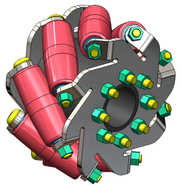 Mecanum麦轮麦克纳姆轮3D数模图纸 Solidworks设计 附工程图