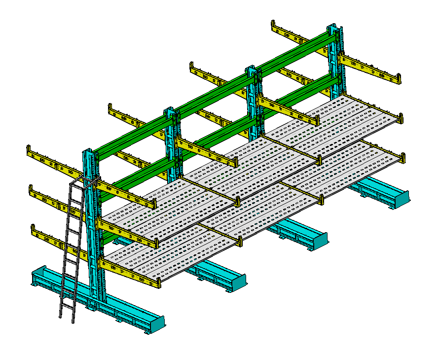 Shaped steel rack型钢支架货架3D数模图纸 STEP格式