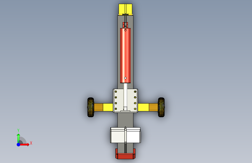 Wood Splitter木材分割机3D图纸 STEP格式 正面视图