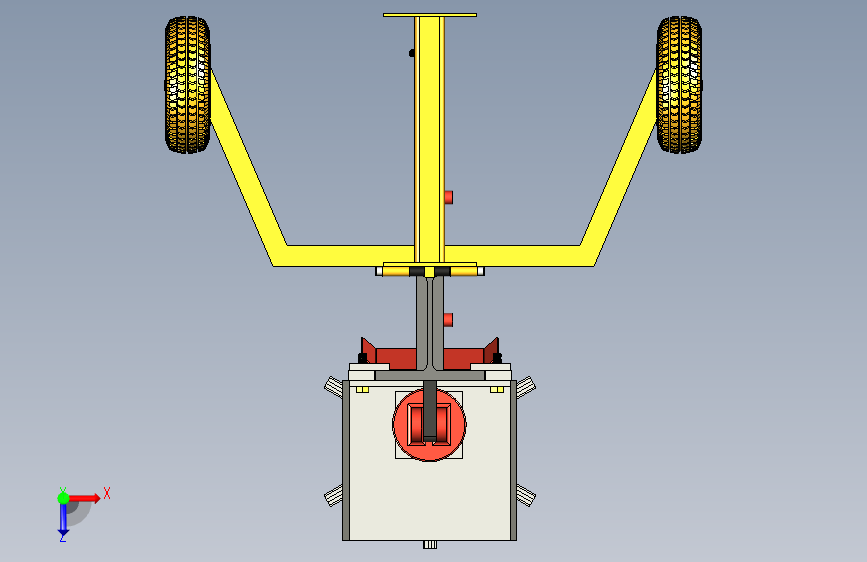 Wood Splitter木材分割机3D图纸 STEP格式 俯视图