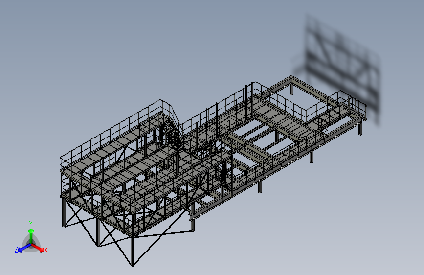设备钢结构站台3D数模图纸 STEP格式