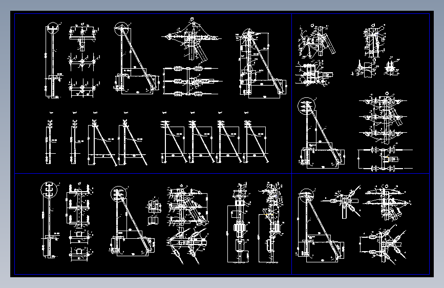 多种电线架电线杆CAD图形汇总