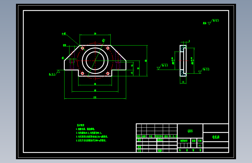 XYZ直线模组CAD 主视图