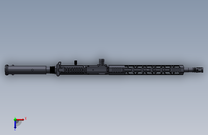 22LR 皮带供弹BFM轻机枪 俯视图