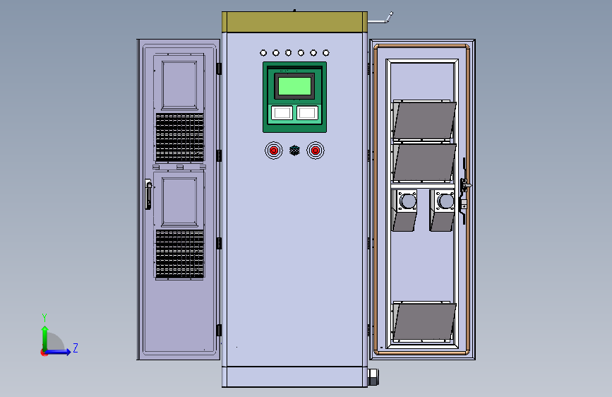 B5444-新能源汽车充电柜+120KW 左侧视图