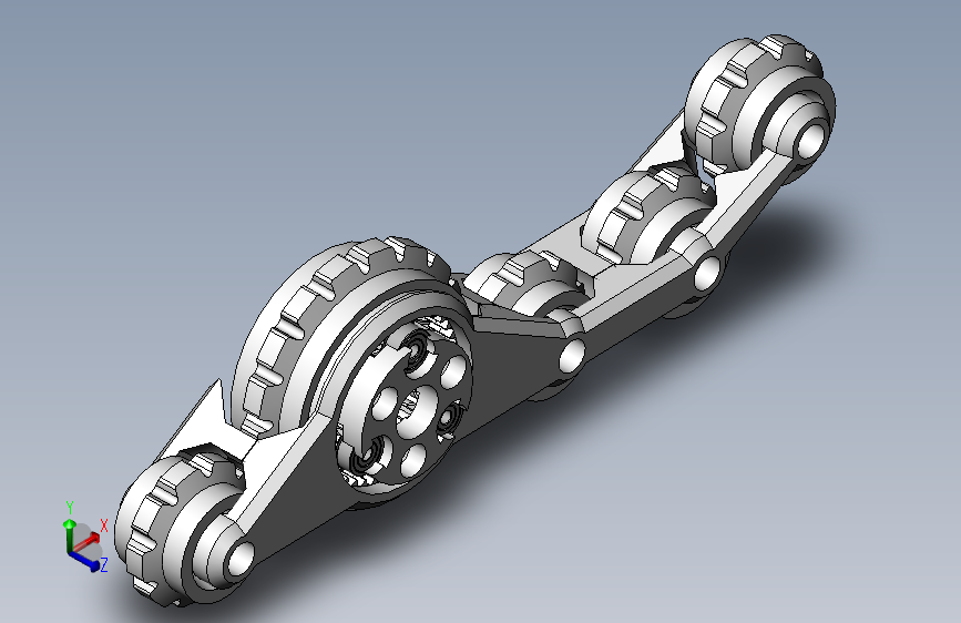 履带结构3D打印图纸 STL格式 部分零件有SOLIDWORKS格式 主视图